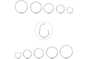 Diamday 10 Pcs 6-12mm 316L Acier Nez Anneaux Septum Piercing Cartilage Cerceaux Segment Anneau Corps Piercing Nez Hoop Anneaux À Lèvres Helix Boucles D'oreilles Pour Femmes Hommes