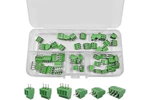 CEMYDEYO PCB Schraubklemmen,50 Stück 2.54mm 0.1" Pitch PCB Mount Screw Terminal Block,2 Pin,3 Pin,4 Pin Steckverbinder,für 26-18AWG Kabel