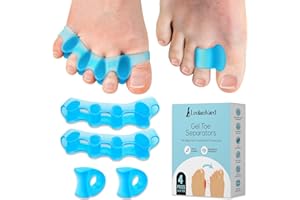 LEOLAMVAED (4 Piezas en Dos Tipos) Separador Dedos Pie Silicona, Separadores de Dedos de los Pies para Pies Hombres y Mujeres, Alivio Rápido del Dolor de Dedo en Martillo y Juanetes, Hecho de Gel de Grado Médico