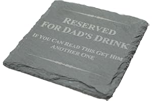 COASTER GIFTS Funny Coaster For Dad - Reserved For Dad's Drink, If You Can Read This Get Him Another One (scdaddrink1)