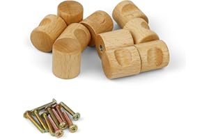 GEBAUM 10 Pièces Poignées de Boutons de Tiroir en Bois, Ensemble de Poignée Meuble Bois, Bouton Tiroir, Facile à Nettoyer, pour Les Tiroirs et Les Placards