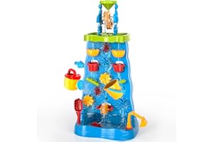 CI VETCH Outdoor Toys for Kids Toddlers Boys Girls, Water Table Waterfall for Toddlers 1-3, Two-Sided Waterfall Tray Water Sand Activity Tables Summer Outdoor Outside Toys for Toddlers Age 1-3 3-5 5-7