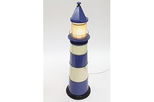 point home Design-Schrank Leuchtturm mit Licht, Retro, blau, 125cm