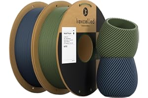 Filament kexcelled PLA Mat 1.75mm, Kolor Morandi, Precyzyjna Tolerancja ±0,03mm, 1kg*2, Odpowiedni do Większości Drukarek FDM, Opakowanie 2 szt(Granat&Zieleń oliwkowa)