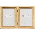 Lawrence Frames 5x7 Hinged Double Sutter Burnished Gold Picture Frame