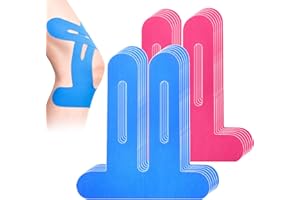 ‎PQKL-PARTY 12 Stück Precut Kinesiotapes,knietapes vorgeschnitten knie,kinesiotapes knie für Joints Support Muskel mit Perfektem Trage Komfort Wasserfestes Elastisches (Blau und Magenta)