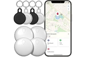 FXINDX FinderTag Airtag Alternative, Schlüsselfinder 4 Pack, GPS Tracker Ortungsgerät Kompatible mit FindMy (iOS Nur), Smart Finder für Katze, Hund, Collar, Gepäck, Koffer, IP67 Wasserdicht