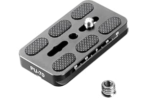 Manbily Camera Tripod Head Quick Release Plate, Universal 1/4 to 3/8 Inch Screw Adapter Mount Arca-Swiss QR Plate for DSLR Camera (70mm*38mm*10mm) PU-70