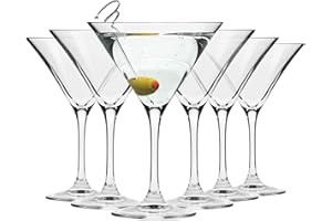 Krosno Bicchieri Cocktail Martini Bar Vetro Coppa | Set di 6 | 240 ML | Avant Garde Collection | Ideale per la casa, Ristorante Feste e Ricevimenti | Adatto alla Lavastoviglie