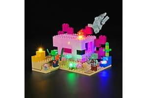 cooldac Kit d'éclairage LED pour Lego 21247 Minecraft - Le kit de maison Axolotl - Kit de lumières décoratives créatives compatibles avec Lego 21248 Minecraft - Le modèle de blocs de construction