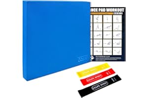 CCLIFE Tappetino propriocettivo Balance Board TPE con 3 Fasce Elastiche o 1 corda per saltare e Poster illustrativo 50x40x6cm