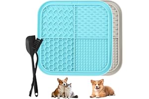 Holtrae Leckmatte Hund,2 Stück,Slow Feeder Hunde Leckmatte,Hundespielzeug,Silikon Schleckmatte Hund mit Saugnäpfen,Leckmatte Katze,Verlangsamen Fressen Katzen und Hunden,für Baden,Fellpfleg,Trainieren