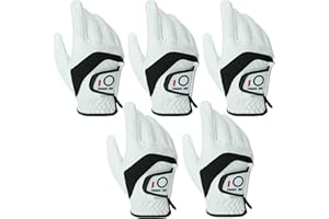 FINGER TEN Gant Golf Homme Main Gauche Droite Cuir Droitier Cabretta PoignÉE Value 5 Pack, Gants de Golf Antidérapants PU Respirant Abordable Tous Les Temps pour Sports