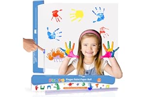 Funto Fingermalpapierrolle, 30x1000cm, größenfrei, weiß, großes Malpapier für Kleinkinder, Kunstpapier für Kinder, Papier zum Malen, leicht zu schneiden