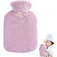 Nedyet Hot Water Bottle | Washable Hot Water Bottle with Soft Fleece Cover - 2L Multifunctional Hot Compress Warm Water Bag for Men and Women, Easy Filling Nedyet