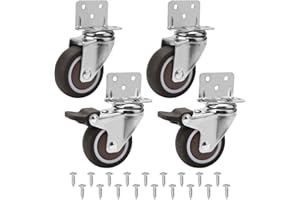 DAKLUNAR Juego de 4 Ruedas Para Muebles De 50 MM con Forma de L Ruedas Giratorias Carga hasta 120 KG Sin marcas Ideal Ruedas Para Mover Muebles para Mesas Pequeñas Muebles Zapateros con 2 Frenos