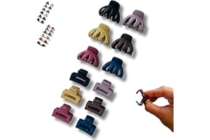 CROMPI Pince Cheveux Femme, 12 Mini Pinces Crabe, Accessoire Cheveux Antidérapante À Double Dents Et Couleur Différent. Accessoires De Coiffeur, Accessoire Fille Et Femme En Forme De Papillon (Géométrique)