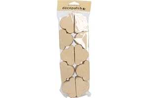 Décopatch EV023C - Un lot de 10 boites en papier brun mâché 6x6x3 cm, boites nuages