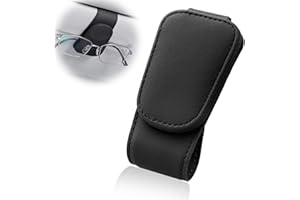 LOCCY Porte Lunettes pour Voiture, Support Lunettes pour Voiture Cuir PU Clip de Support de Lunettes de Visière de Voiture pour Lunettes de Soleil Carte Ticket pour Accessoire de Visière de Voiture