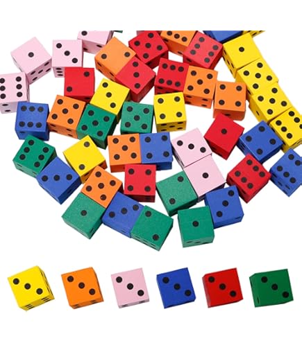 Neikafan - 48 Dés En Mousse Colorés Pour Enfants - 2 Cm - Idéaux Pour Jeux éducatifs Et Activités En Classe