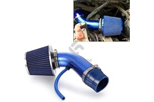 Madlife Garage Universal Car Cold Air Intake Filter Induction Kit Pipe Hose System Carbon(Blue)