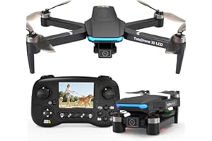 Toladrone Drone con Schermo LCD, Drone con Telecamera 4K per Principianti, Motore Brushless Modalità Headless ESC Camera 3 Modalità di Velocità, Quadricottero RC Pieghevole per Adulti, Droni TD31LCD