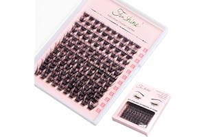 FENSHINE BEAUTY Fenshine Cluster Lashes Individual Lashes Wide Stem C/D Curl 9-15mm Length DIY Eyelash Extension Individual Soft False Lashes for Personal Use at Home (FD20, MIX 9-15mm)