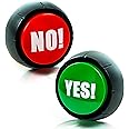 Oasisgalore Yes Button and No Button with Sound, Answer Buzzers Set of 2 Buzzers for Game Show, Yes No Button, Gag Gifts
