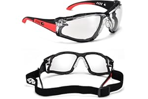 SAFEYEAR gafas de Seguridad de trabajo transparentes antiniebla, anti-raspado, rayos ultravioleta 400, anti-impacto. Gafas protectoras CE EN166-para bricolaje, laboratorio,arquitectura,jardín