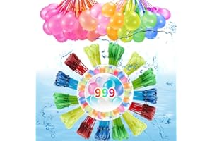 DLISHKA 999 Pieces Water Bombs Self-Closing, Colourful Quick-Filling Water Balloons for Children's Pool, 60 Seconds Quick Fill & Knot, Ideal for Party, Pool and Beach Games