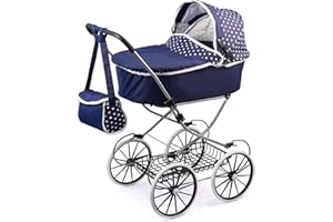 Bayer-Cochecito de muñeca, Classic Deluxe, Color Azul, 89 x 70 x 42 cm (12151AA), 3 años a 7, 8 años