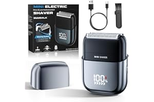 BUUDALA Rasoio Elettrico Barba con Display LED, IPX7 Impermeabile Rasoio Barba Uomo Wet & Dry, Shaver Barba Durata della Batteria 180 Minuti, Leggero e Silenzioso, Rasoio Uomo Per Viaggi di Lavoro e Domestico
