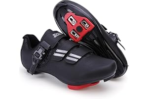 PENXZT Mens Cycling Shoes Road Bikes Shoes Compatible with Peloton SPD & Look Delta Wear -Resistant Comfortable Riding Shoes