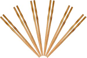 BambooMN - Lot de 12 baguettes torsadées en bambou de qualité supérieure de 22,9 cm