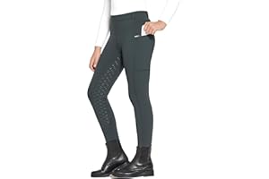 FitsT4 Sports Pantalon d'équitation d'hiver pour enfant - En silicone - Avec poche pour téléphone portable et poches