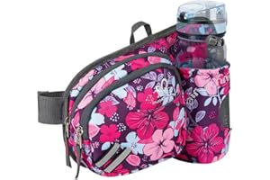 Waterfly Marsupio con portabottiglie, da uomo e da donna, traspirante, con supporto per bevande, per corsa, escursioni, ciclismo, viaggi, telefono cellulare da 6,5 pollici