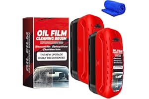 LLELEMAMO Drivecarjoy Glass Cleaning Board, Bloame Glass Cleaning Board for Windshield, Invisposture Glass Cleaner, Automotive Oil Film Cleaning Brush, Universal Glass Cleaning Wipe Board, for Car Window (2Set)