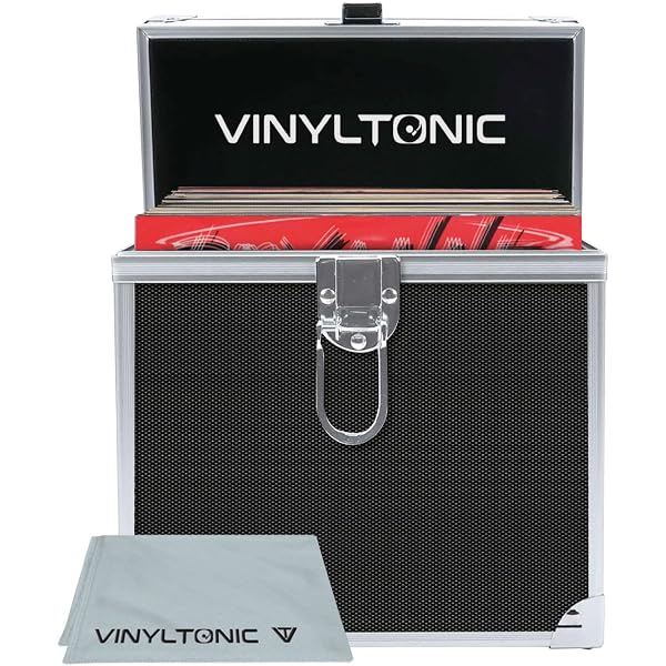 KICHOUSE Housse Anti-Poussière Gramophone Vinyle – Tissu Oxford Noir Vintage, Protection Étanché Platine