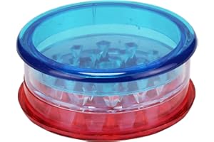 SPLIFF Grinder de Plástico, Molinillo de Especias, 3 piezas, Transparente, Color Blanca, 62 mm x 27mm.