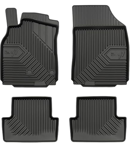 J&J AUTOMOTIVE | Tapis De Sol en Caoutchouc 3D Exclusive Compatible avec Megane 3 2008-2016, Bord Haut, Noir, Antidérapant, Toutes Saisons