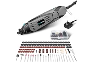 Bluemars 150W Powerful Rotary Multi Tool Sets,Variable Speed (10000-35000rpm) Rotary Tool, 123pcs Accessories Included, Mini Grinder, Drill, Engraving, Cutting, Polishing for Craft Projects and DIY