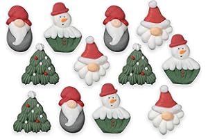 Kaffeehaus Diamant essbare, vegane Zuckerfiguren im Weihnachtsdesign, 12 Stück Kuchendekor, Ideal zum Backen von Weihnachtsgebäck, Kuchen & Torten, Vielseitige Motive für Festliche Kreationen