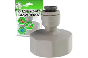 Adapter Ø 1/4 tum x 3/4 tum max 16 bar lämplig för dricksvätska livsmedelsvätska inert gas med original CI320816S för John Gu