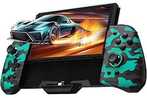 PALPOW Controlador Switch – Compatible con Switch/OLED, diseño ergonómico Luminpad, mando portátil monobloque, RGB, Turbo, Mapping – Camuflaje Negro