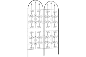 Outsunny Set of 2 Metal Garden Trellis, Decorative Trellis Panels for Climbing Outdoor Plants, Vegetables, Vines, Flowers, 150 x 50 cm, Scrollwork Design