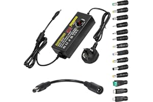 MEIYUE 3V~24V 5A 120W Adjustable Power Supply Adapter,DC 3V 5V 6V 9V 12V 15V 18V 19V 20V 24V Universal AC/DC Adapter, 100V-240V AC to DC Converter with 5.5x2.5mm 14 Tips for LED Strip Light Laptop Speaker