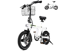 Finbike U1 Electric Bike for Adult/Teens,14" Folding Electric Bicycle with LCD Display,25KM/H & 45KM Range,4H Fast Charge,4 Riding Modes,Rear Shock Absorber,120KG Capacity,Compact Foldable Ebike