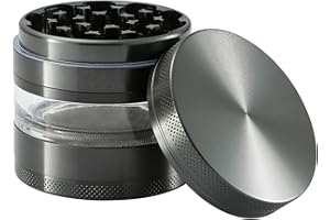 CyanCloud Grinder, 2.4 Inch 4 Piece Grinder– Includes Stainless Steel Screen,Pollen Scraper (Gunmetal)