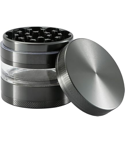 Premium Toothless Grinder Hollywood - Zonder Tanden - Van Aluminium in Lucht- en Ruimtevaartkwaliteit - 4-delig, Bloemen (Flower) Molen (Mill) - incl. fijne zeef, pollenvak
