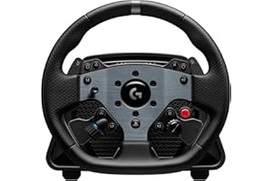 Logitech G PRO Rennlenkrad, Direktantrieb 11 Nm, TRUEFORCE Force Feedback, magnetische Schaltwippen, Doppelkupplung, OLED-Display, Schnellentriegelung, PRO Tastenlayout, Playstation & PC - Schwarz